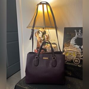 KATE SPADE EVANGELIE LAUREL WAY SATCHEL/CROSSBODY DEEP PLUM BURGUNDY
